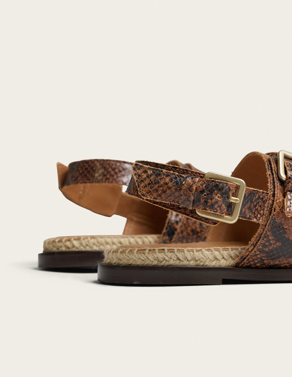 Espadrilles Lozi - Cuir python marron