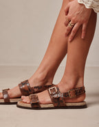 Espadrilles Lozi - Cuir python marron