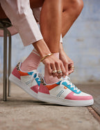 Baskets basses Maxence F - Rose turquoise orange