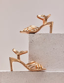 Lise Heeled Sandals - Gold Leather
