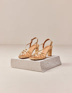 Sandales À Talons Carla - Cuir Doré