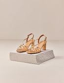 Carla Heeled Sandals - Gold Leather