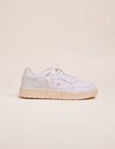 Aimé Low Sneakers - Recycled Leather and Vegan Suede Blanc and Light Grey