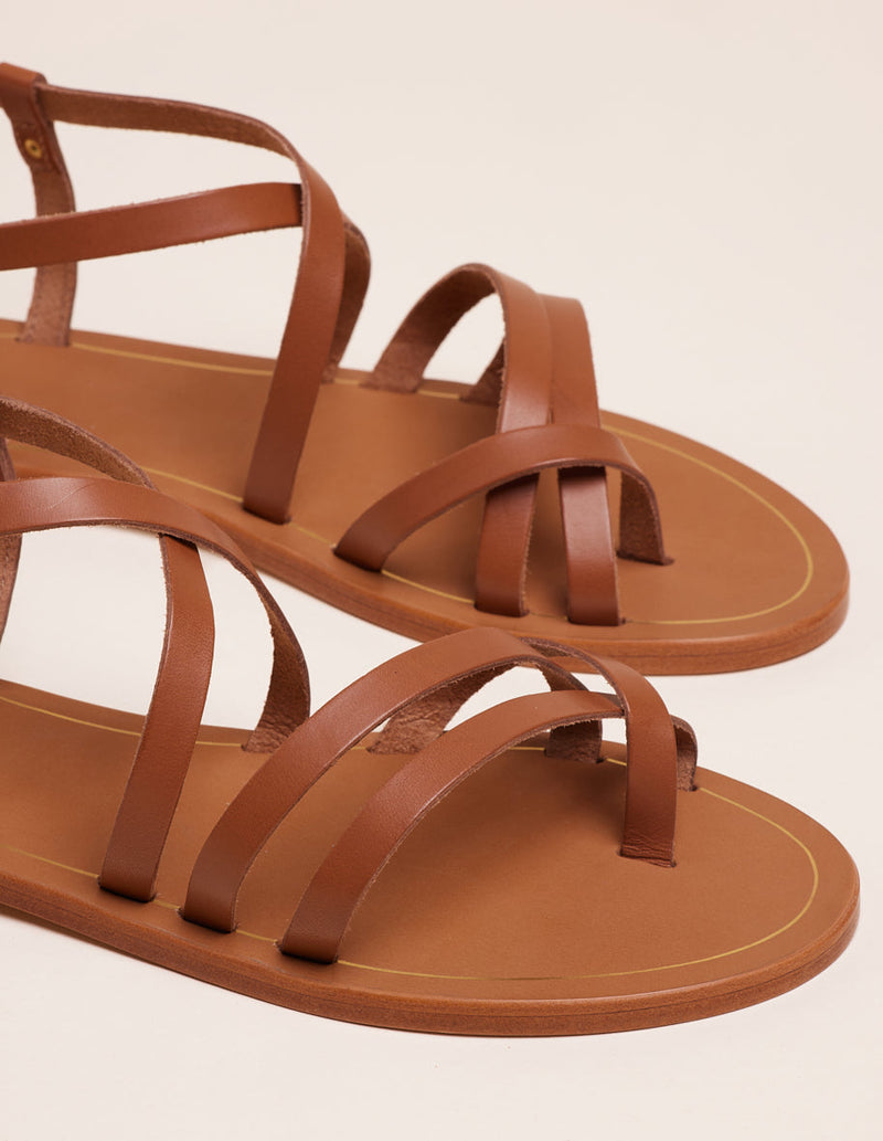Alba sandals - Cognac leather