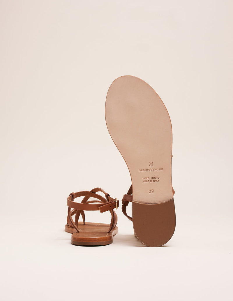 Alba sandals - Cognac leather