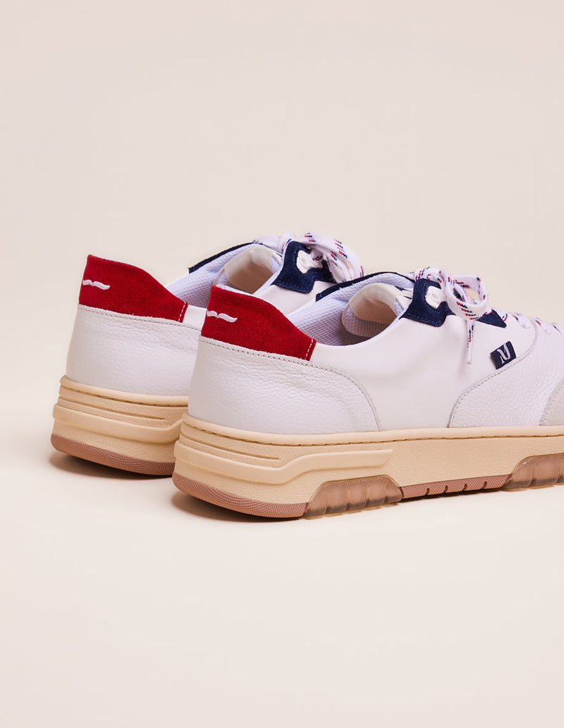 Albert Low Sneakers - Blanc Navy Red