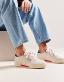 Anatole Low Sneakers - Ecru Leather Navy Red