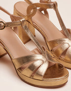 Sandales à talons Blandine - Cuir doré