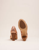 Clémentine H Heeled Sandals - Pink Craquelé Leather