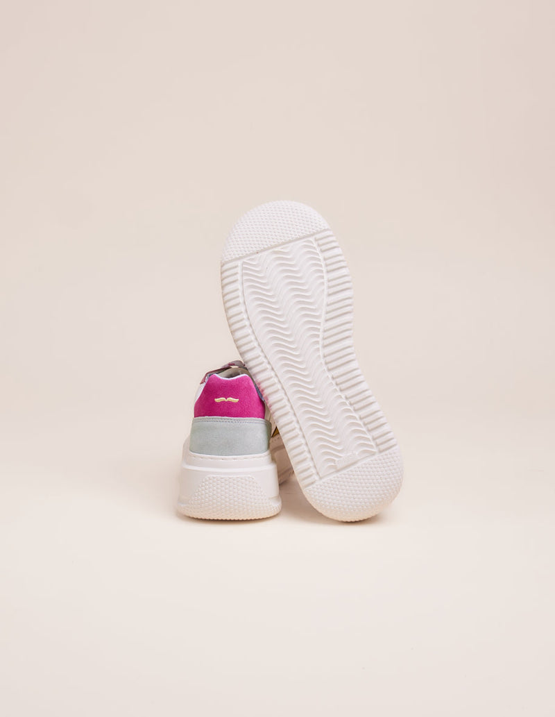 Clotilde Low Sneakers - Petrole Blanc Light pink