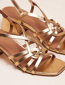 Emilie Heeled Sandals - Gold Leather
