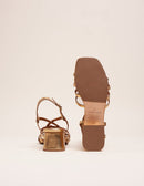 Emilie Heeled Sandals - Gold Leather