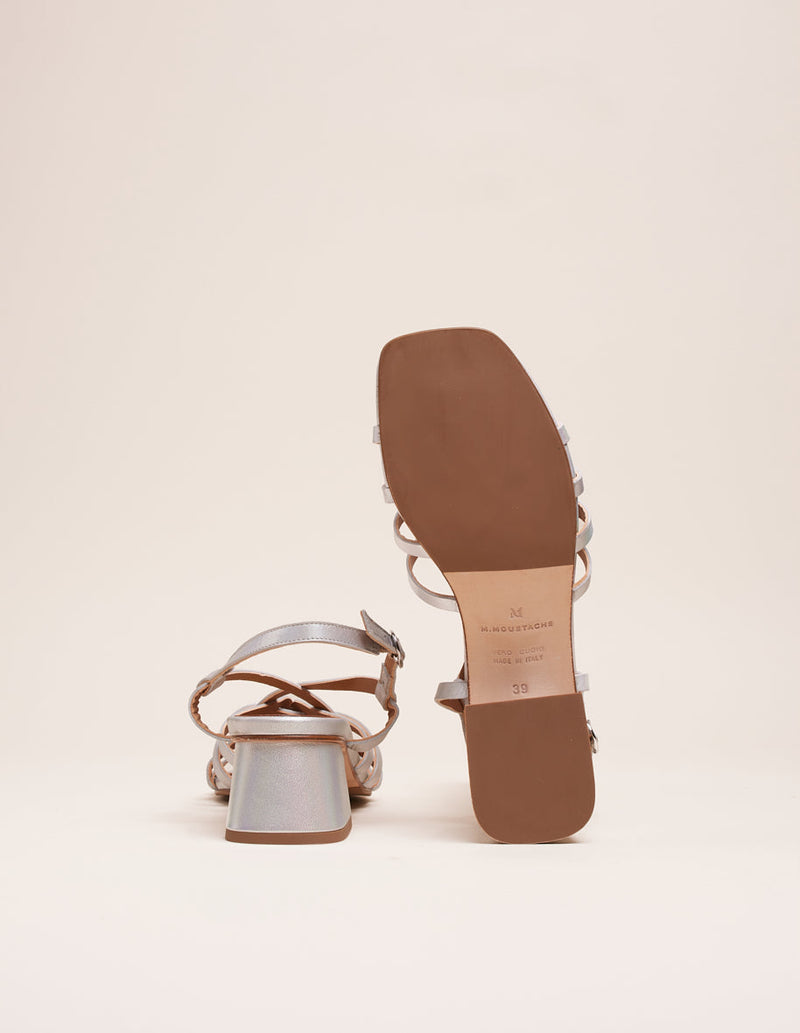 Emilie Heeled Sandals - Iridescent Leather