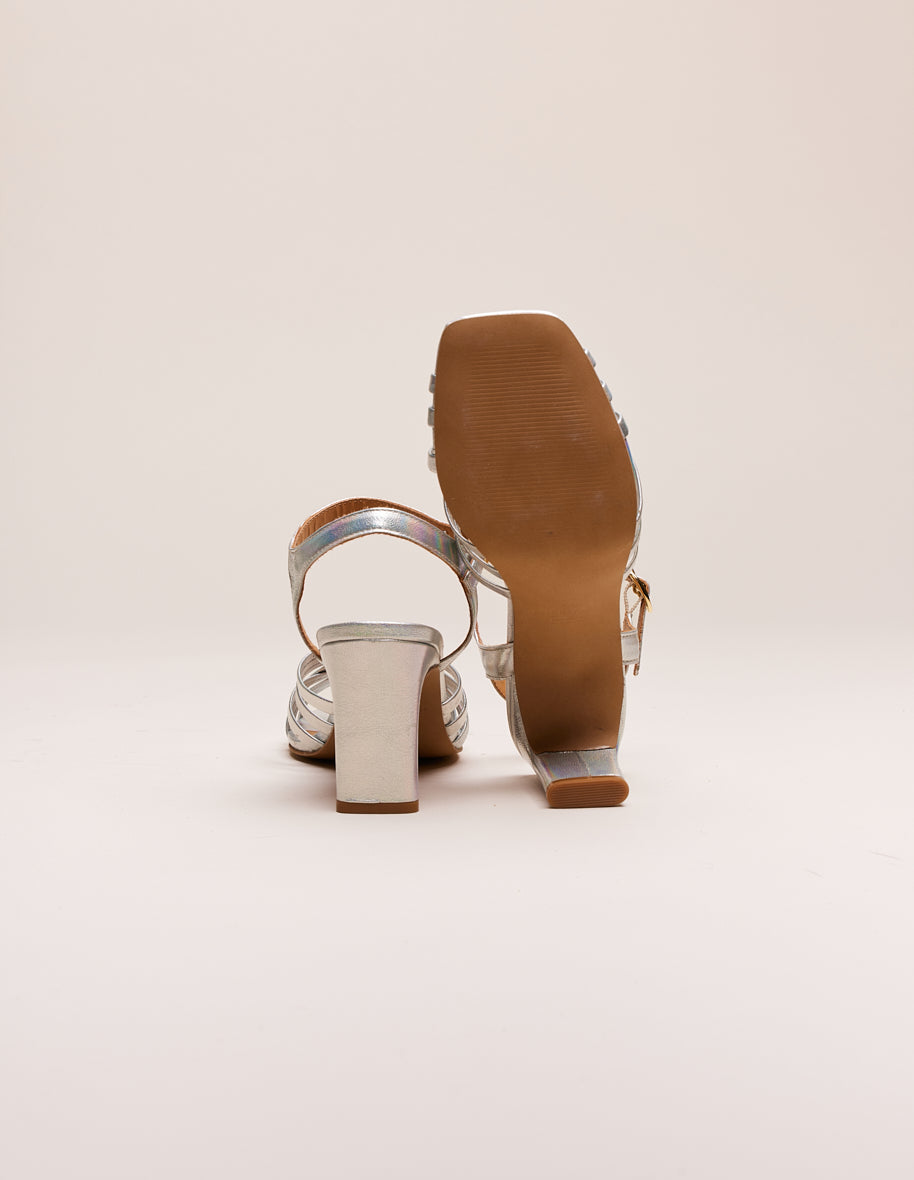 Sandales À Talons Lise - Cuir Iridescent - Femme