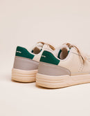 Mael Low Sneakers - Recycled Leather and Ecru Fir Tree Vegan Suede
