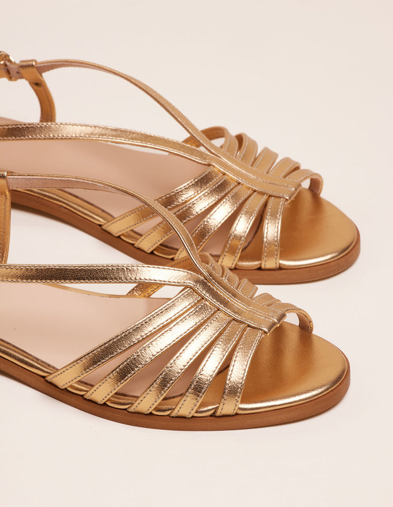 Ninon B Sandals - Gold Leather