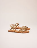 Romy Flat Sandals - Gold Leather