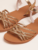 Romy Flat Sandals - Gold Leather