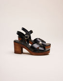 Véra Heeled Sandals - Black Leather