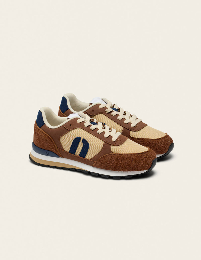 Baskets Basses Adrien - Marron Écru Marine