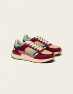 Baskets Basses Anaelle - Bordeaux Prune Beige