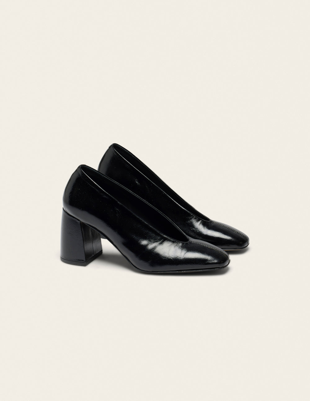 Escarpins Ilamis - Cuir plissé noir