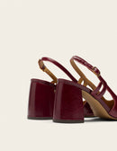 Escarpins Marcie - Cuir Plissé Verni Bordeaux