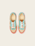 Baskets Basses Nora - Brique Beige Turquoise