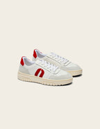 Baskets Basses Nora - Gris Clair Blanc Rouge