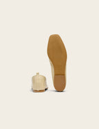 Ballerines Serra - Cuir Plissé Verni Écru