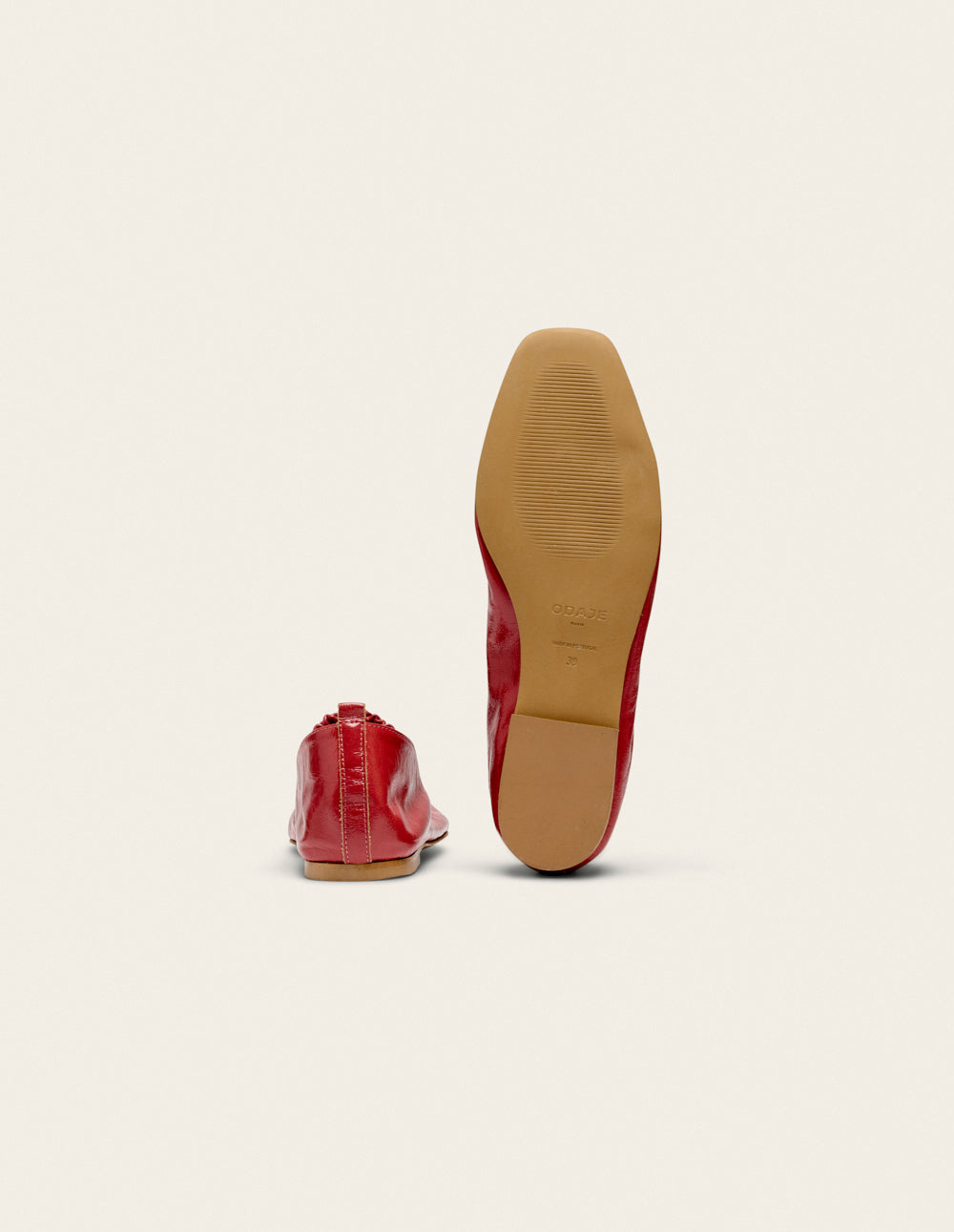 Ballerines Serra - Cuir plissé verni rose