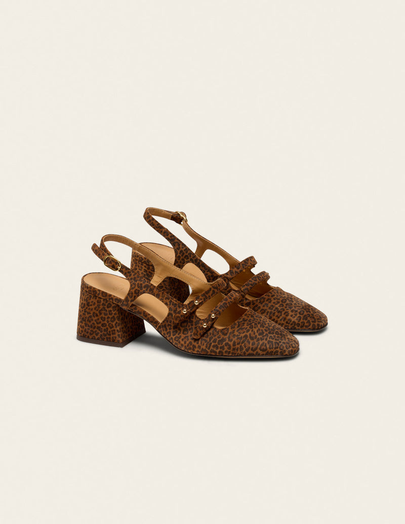 Escarpins Soline - Suède Léopard