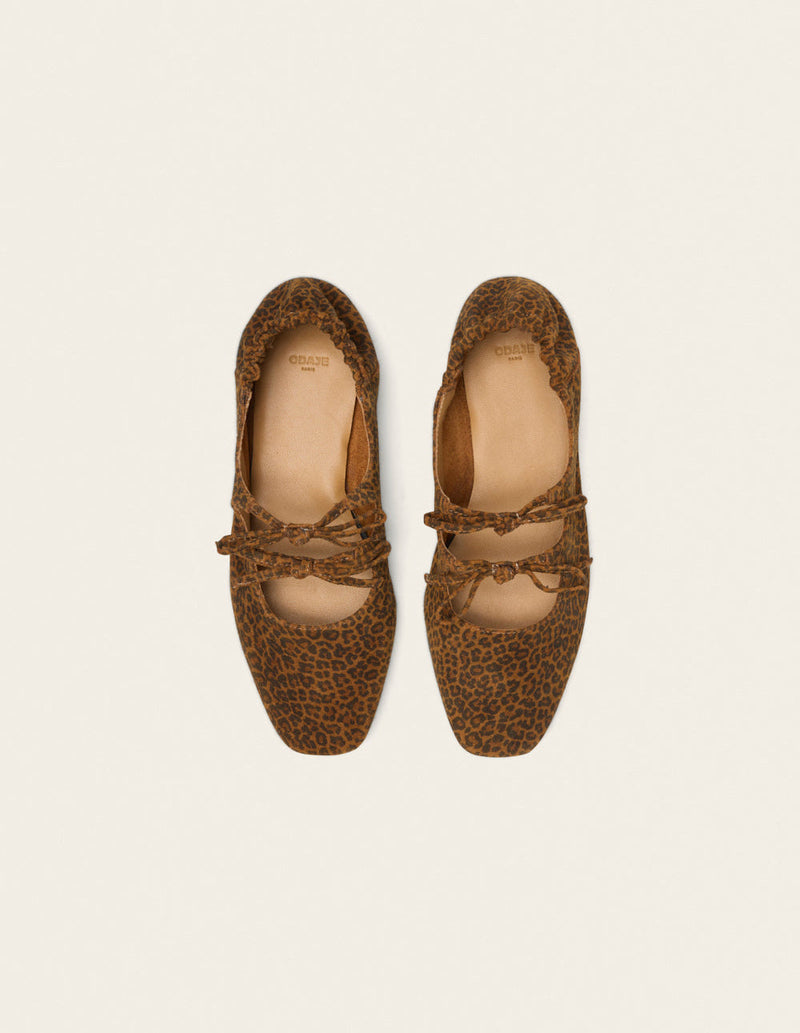 Ballerines Tula - Suède Léopard