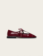 Ballerines Sora - Cuir plissé verni bordeaux