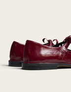 Ballerines Sora - Cuir plissé verni bordeaux