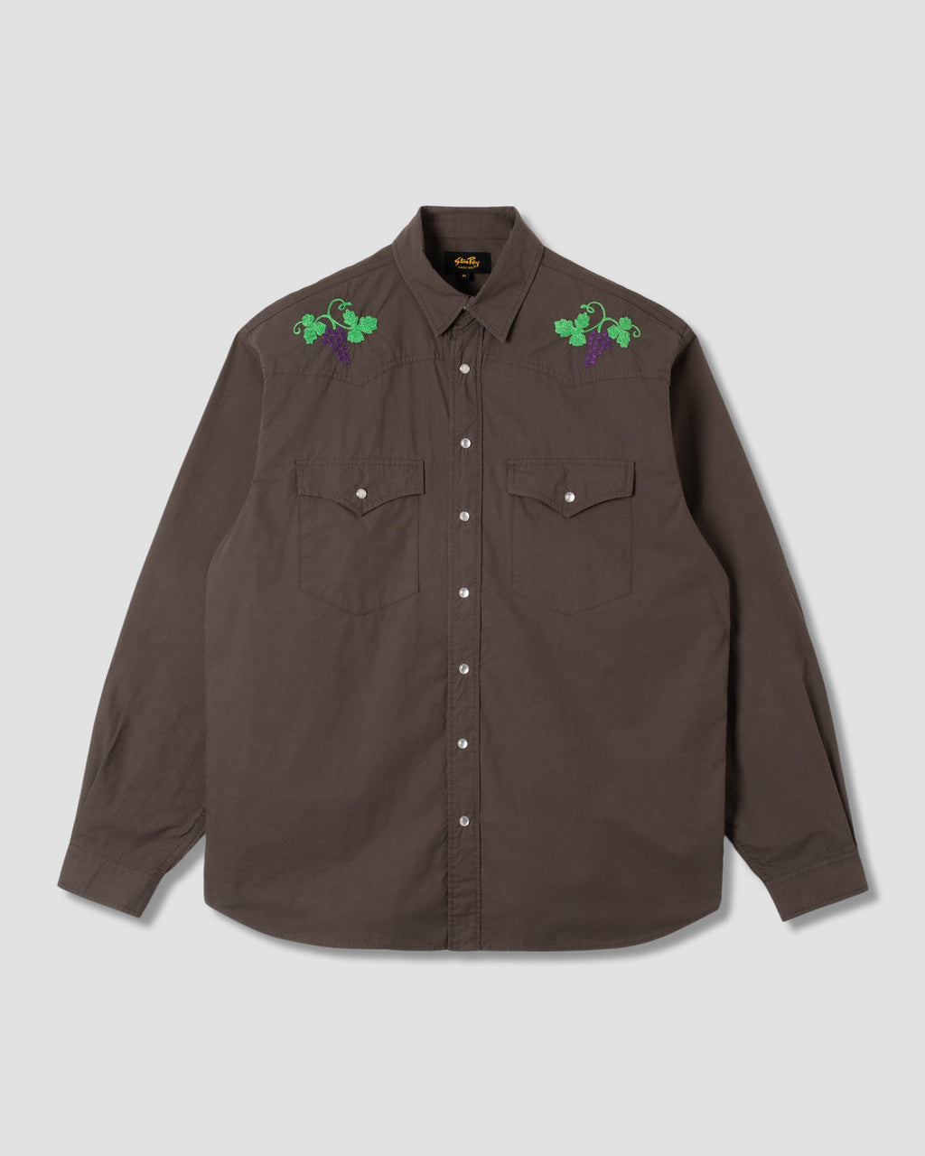 Western Shirt - Washed Black Poplin