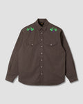 Western Shirt - Washed Black Poplin