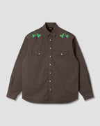 Western Shirt - Washed Black Poplin