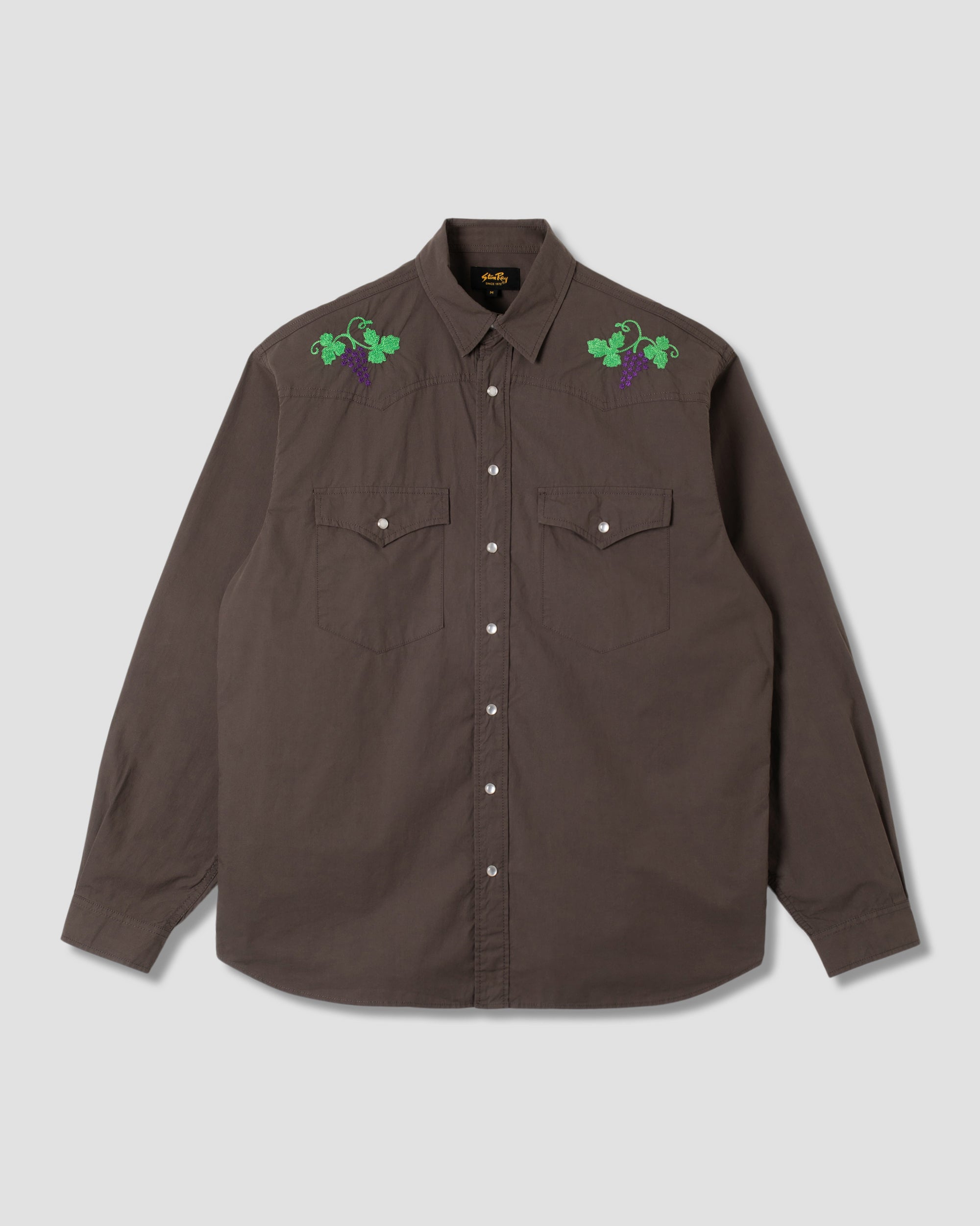 Western Shirt - Washed Black Poplin