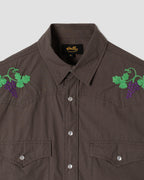 Western Shirt - Washed Black Poplin