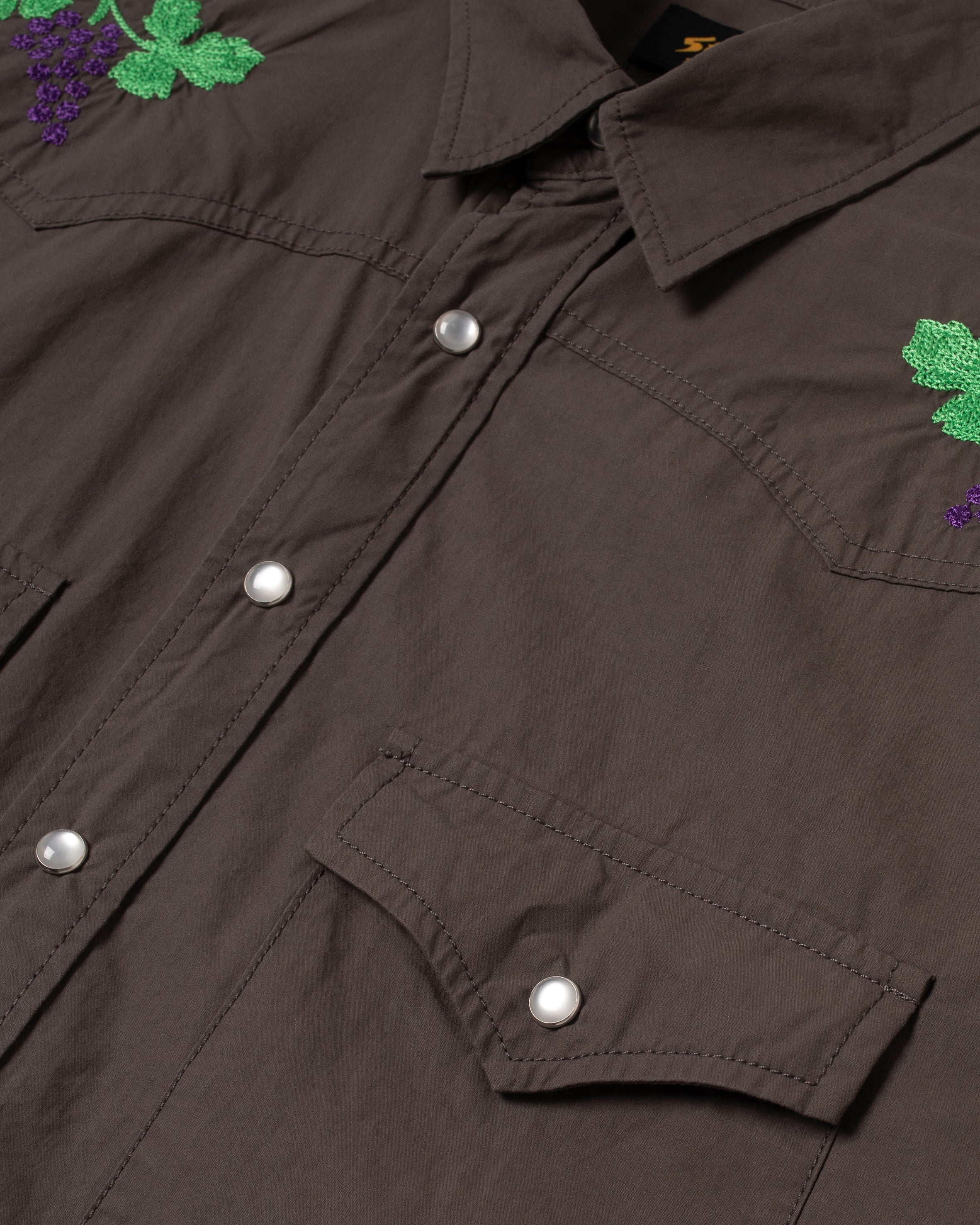 Western Shirt - Washed Black Poplin