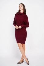 Robe Pull Col Boule – Bordeaux – Femme