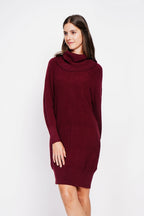 Robe Pull Col Boule – Bordeaux – Femme