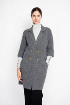 Manteau Long En Maille – Loup – Femme
