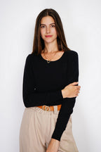 Maglione girocollo – Nero – Donna