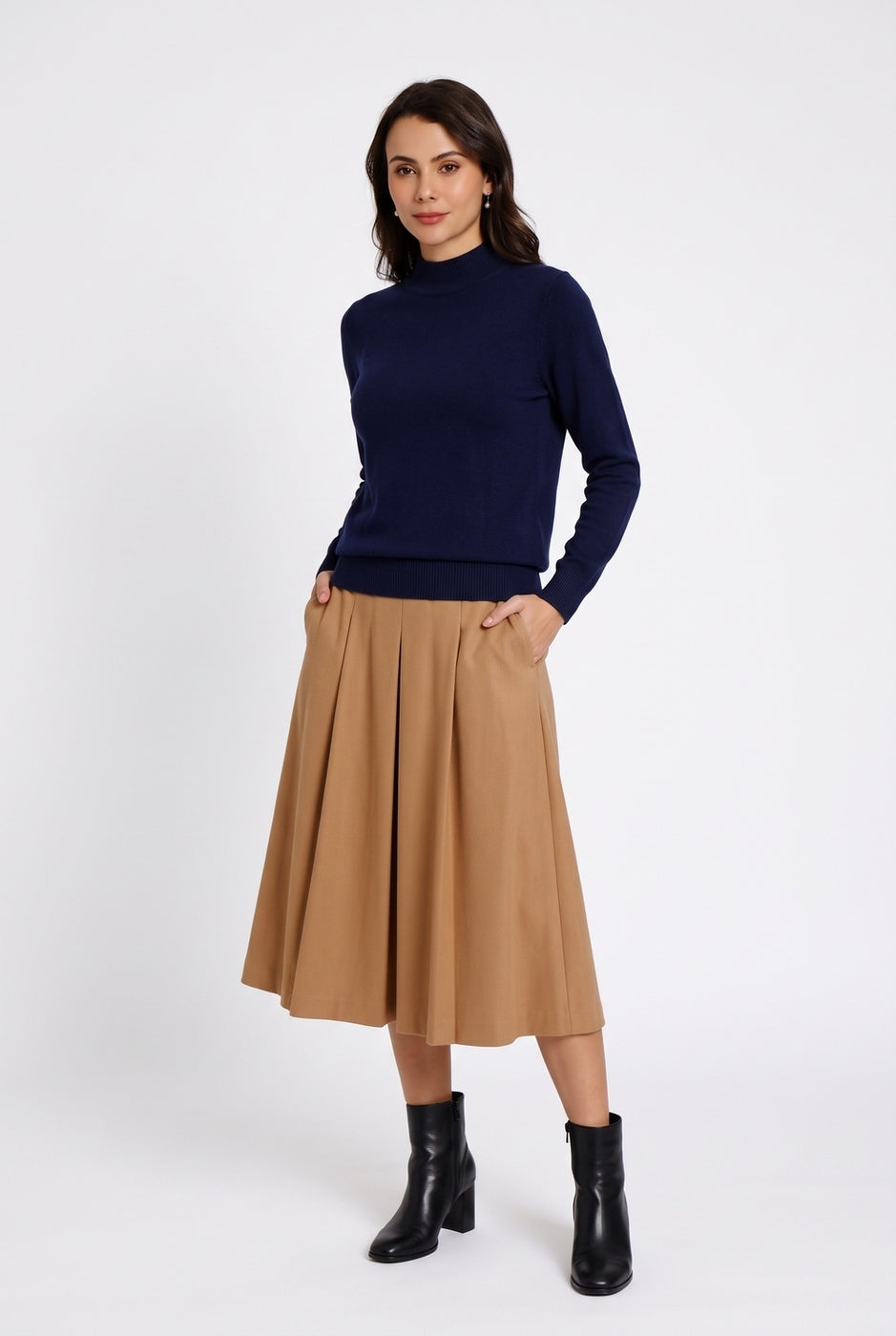 Women’s High-Neck Jumper – Midnight Blue