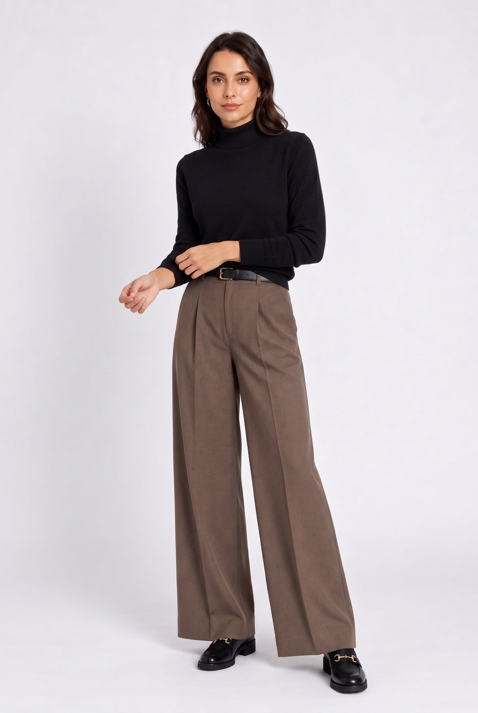 Pull Col Montant – Noir – Femme