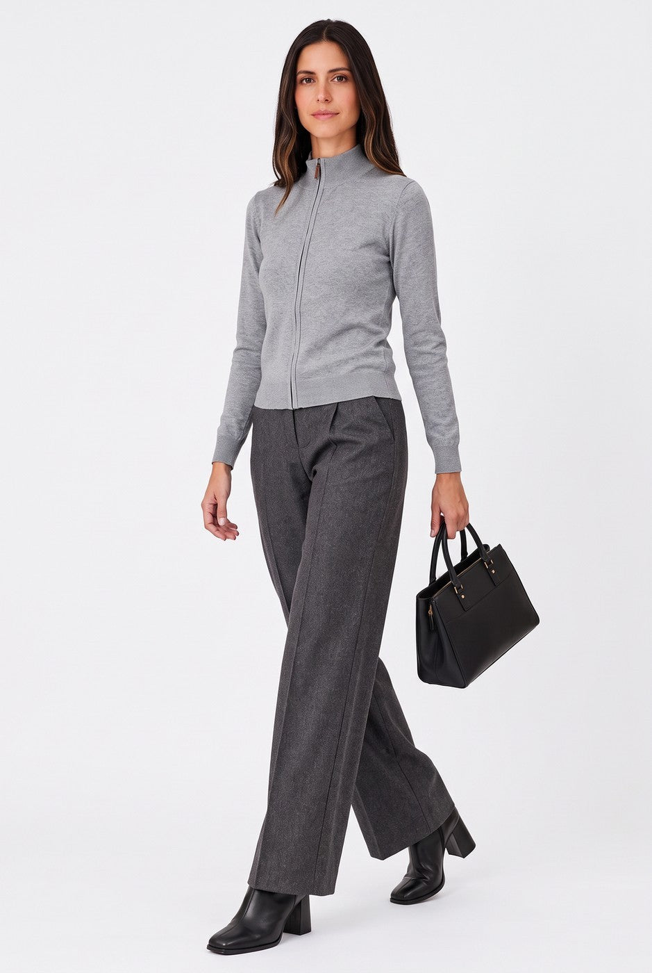 Cardigan - Grigio flanella - Donna