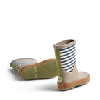 Juno - Blue Stripe - Junior Rubber Boot