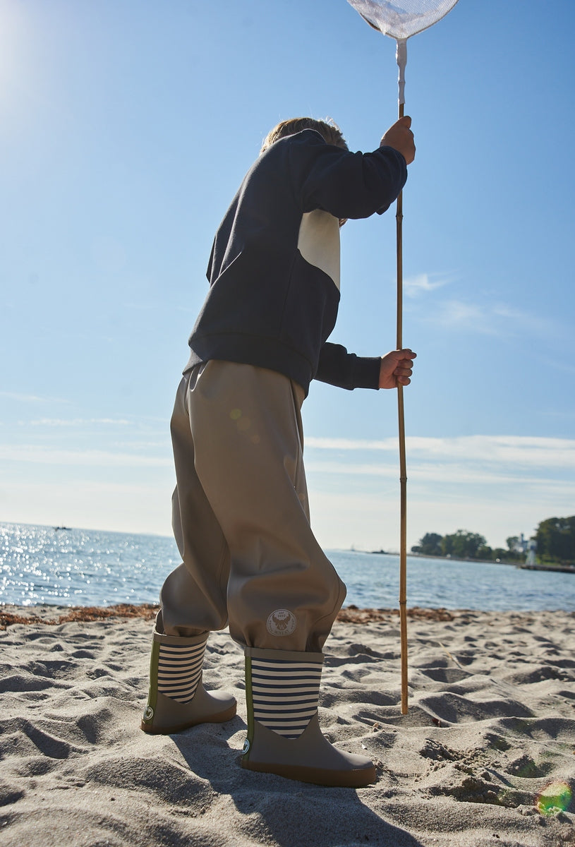 Juno - Blue Stripe - Junior Rubber Boot